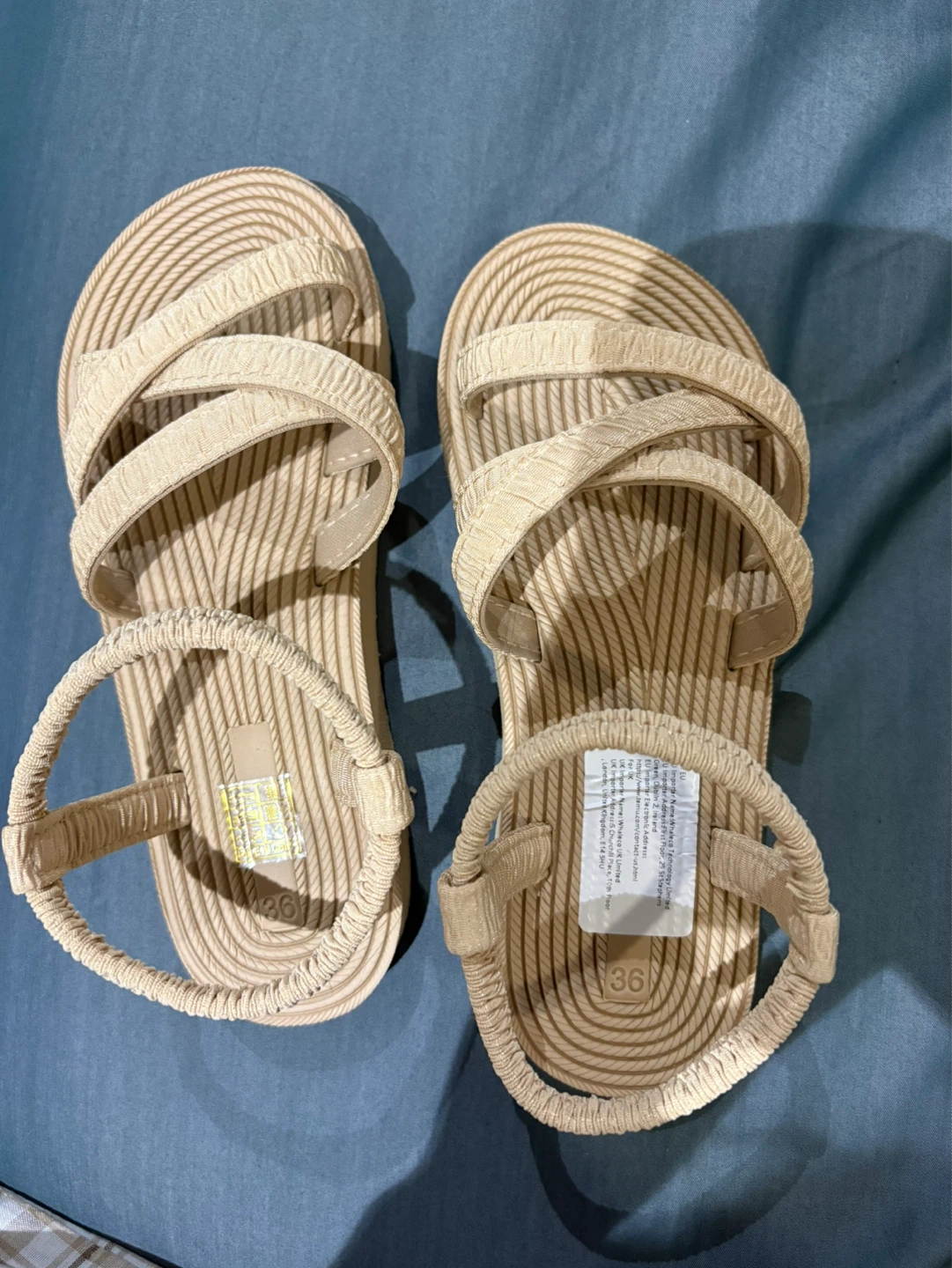 Women's Beige Strappy Sandals Size 36