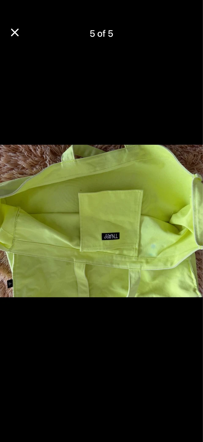 TNA Canvas Tote Bag - Neon Yellow
