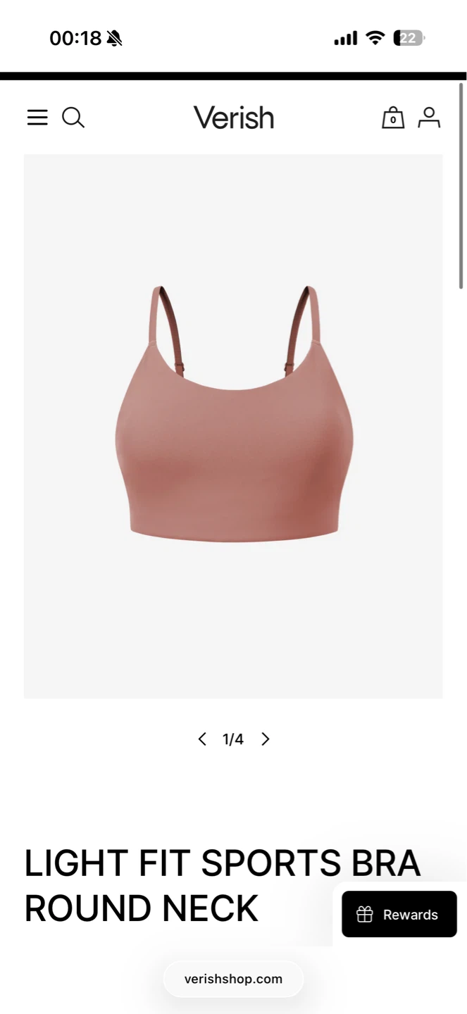 Verish Light Fit Sports Bra Round Neck - Mauve