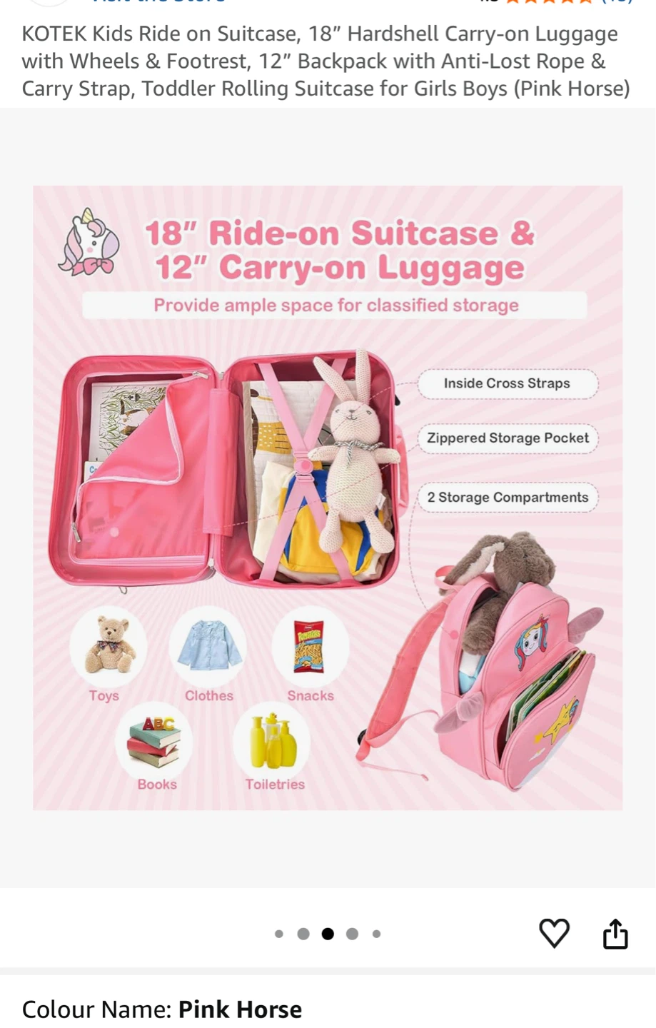 KOTEK Kids Ride-on Hardshell Luggage Set - photo 2