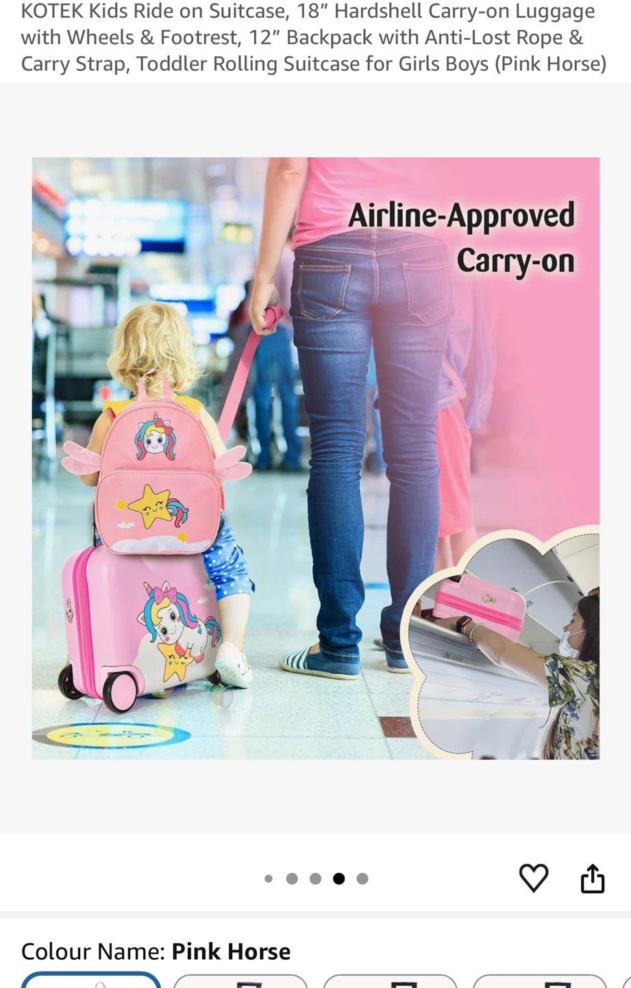 KOTEK Kids Ride-on Hardshell Luggage Set - photo 4