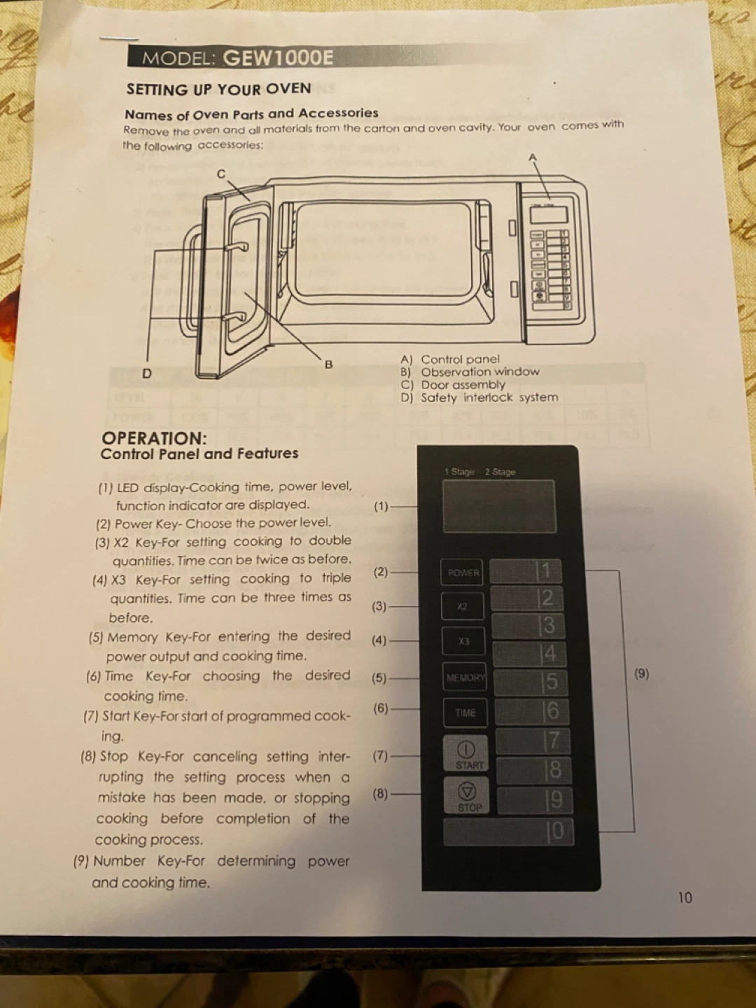 Foroel Microwave Oven Model GEW1000E - photo 4