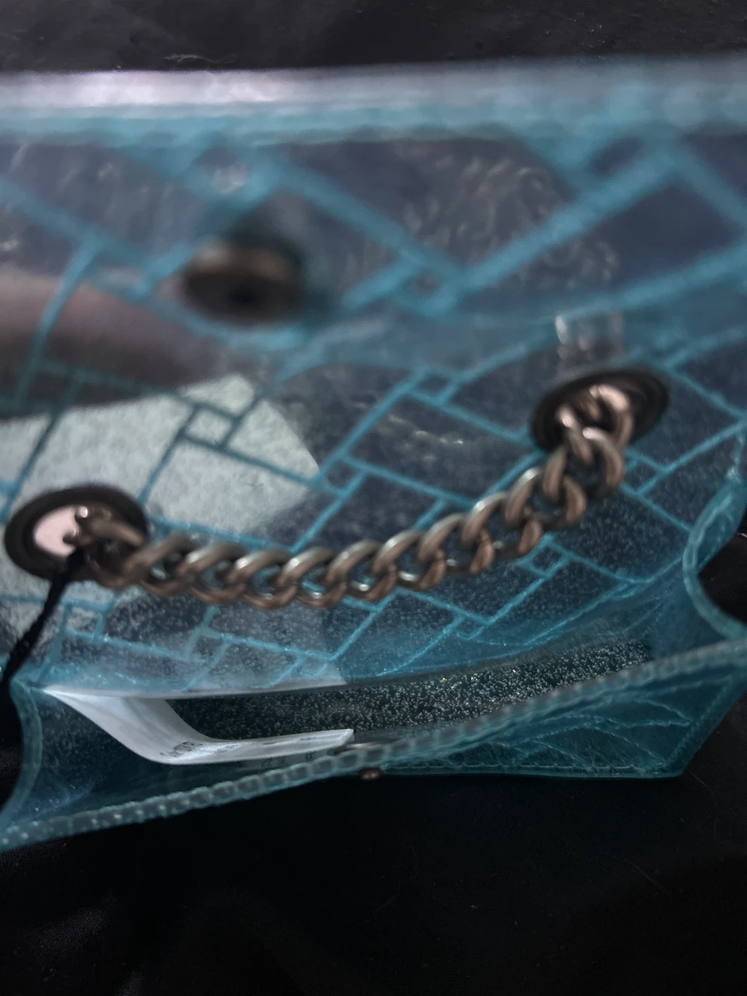 Kurt Geiger London Translucent Glitter Chain Wallet - Blue - photo 3