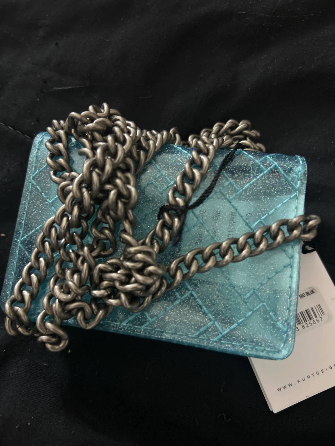 Kurt Geiger London Translucent Glitter Chain Wallet - Blue - photo 2
