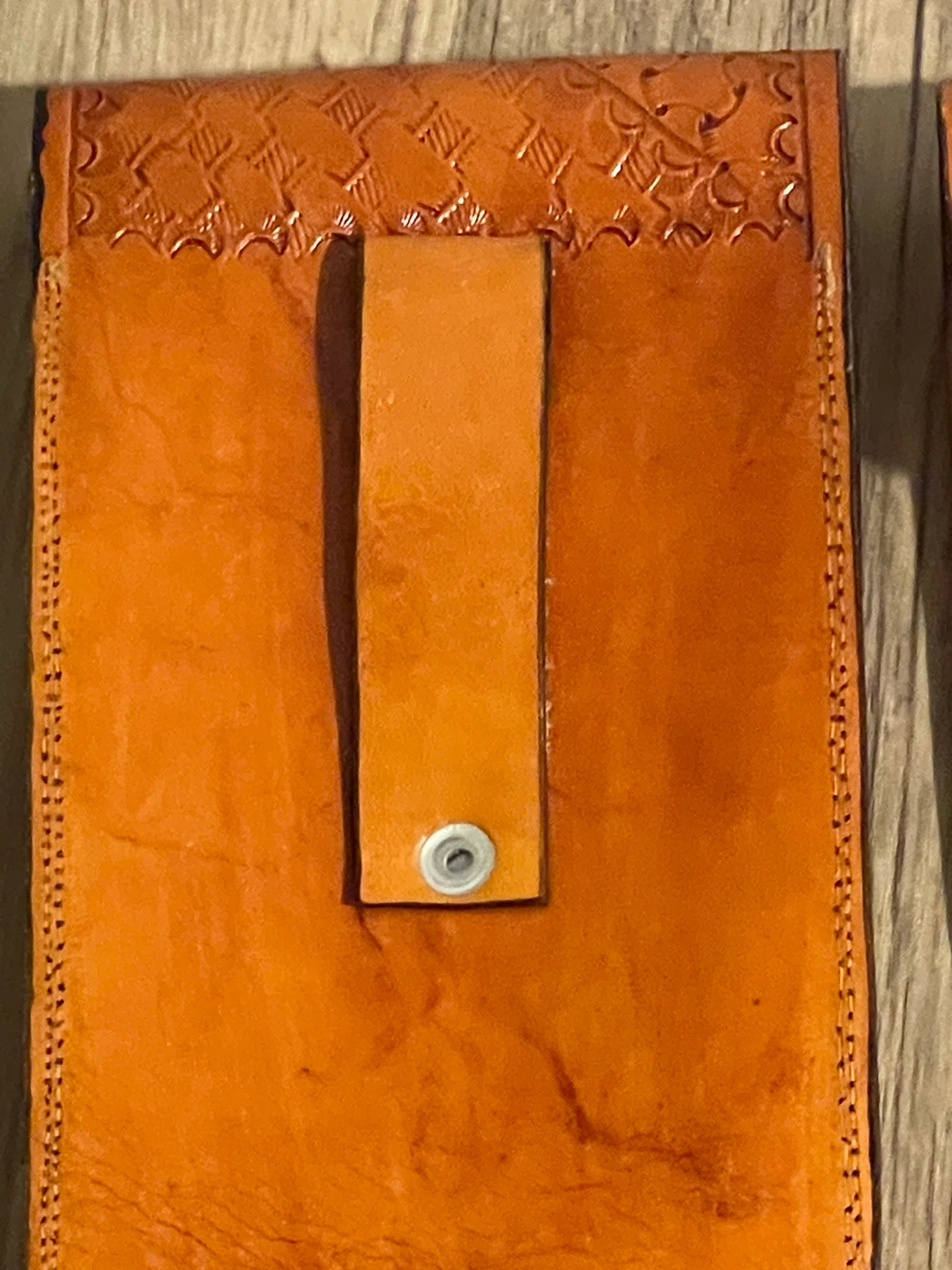 Hand-Tooled Leather Cell Phone Pouch - photo 3