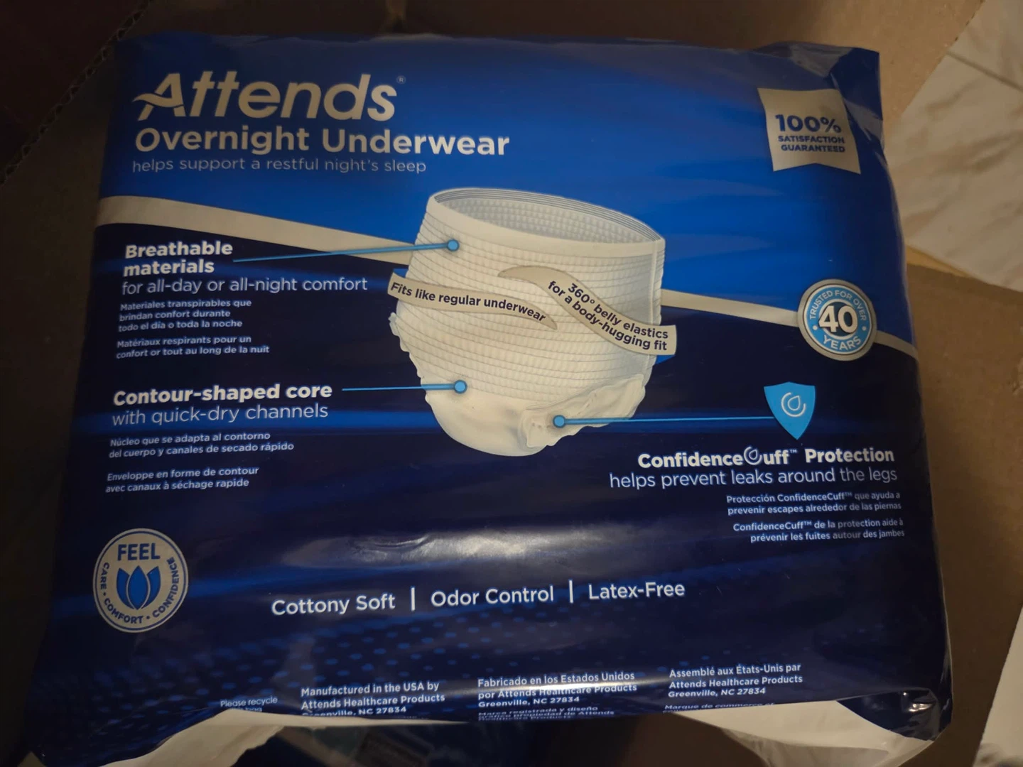 Attends Overnight Underwear M (34-44") - 16 Count - photo 2