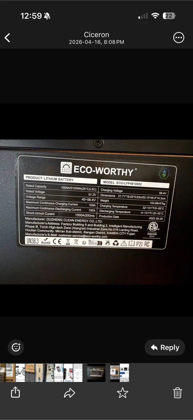Eco-Worthy Cubix 100 48V 100Ah Server Rack Battery - photo 3