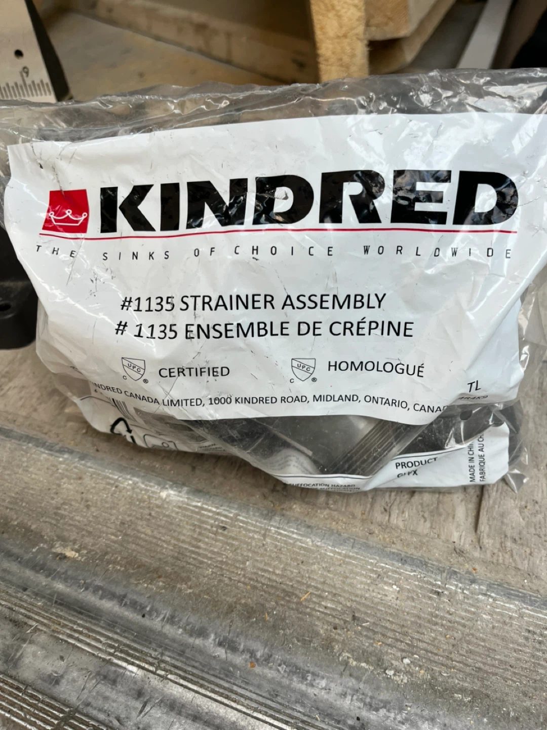 Kindred #1135 Strainer Assembly