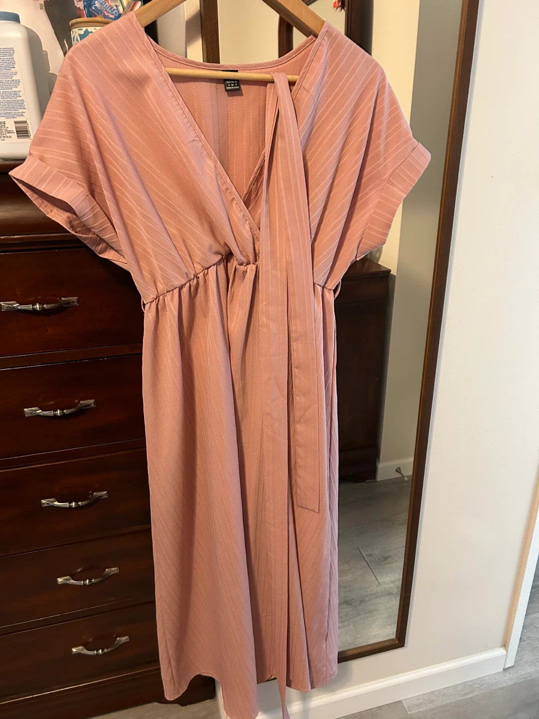 Pink Maternity Wrap Dress