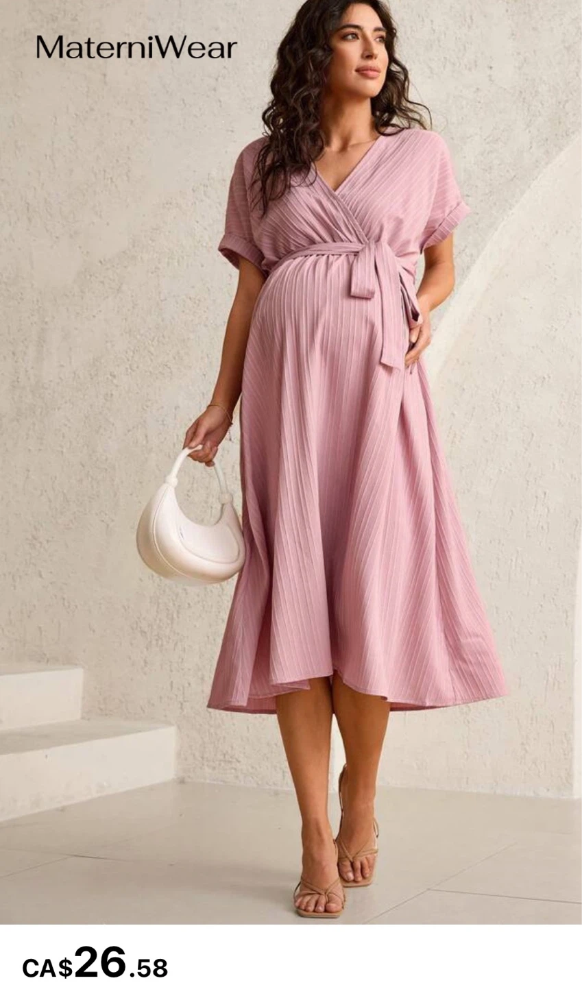 Pink Maternity Wrap Dress - photo 2