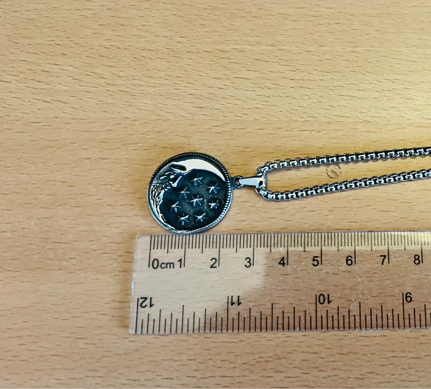 Moon and Stars Pendant Necklace. Stainless steel - photo 3