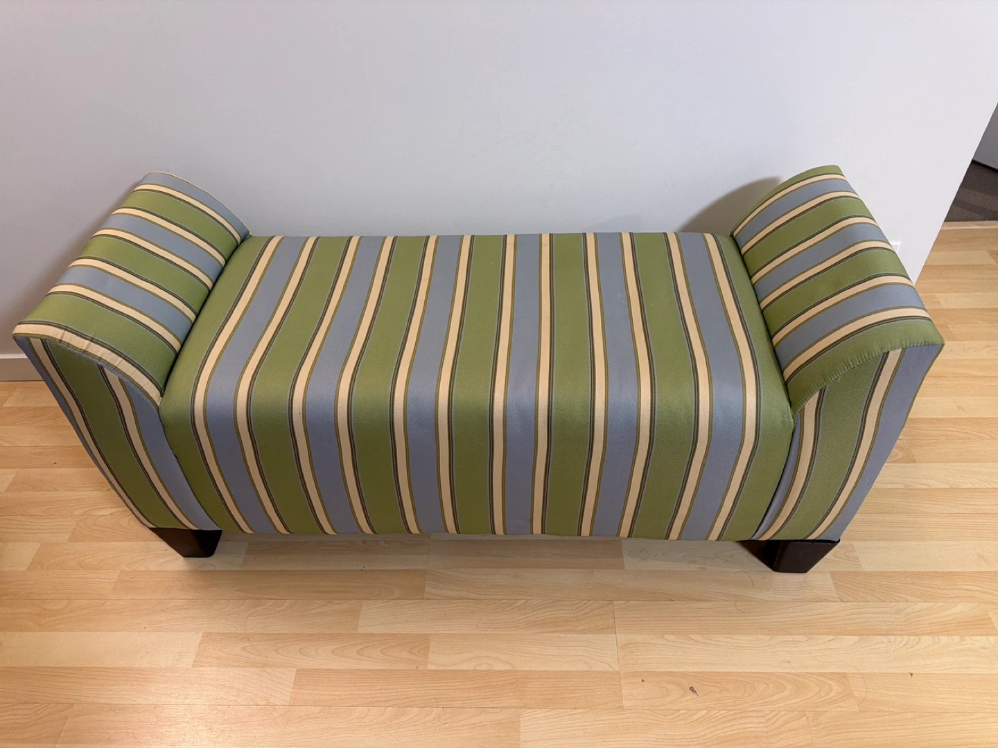 Striped Upholstered Bench