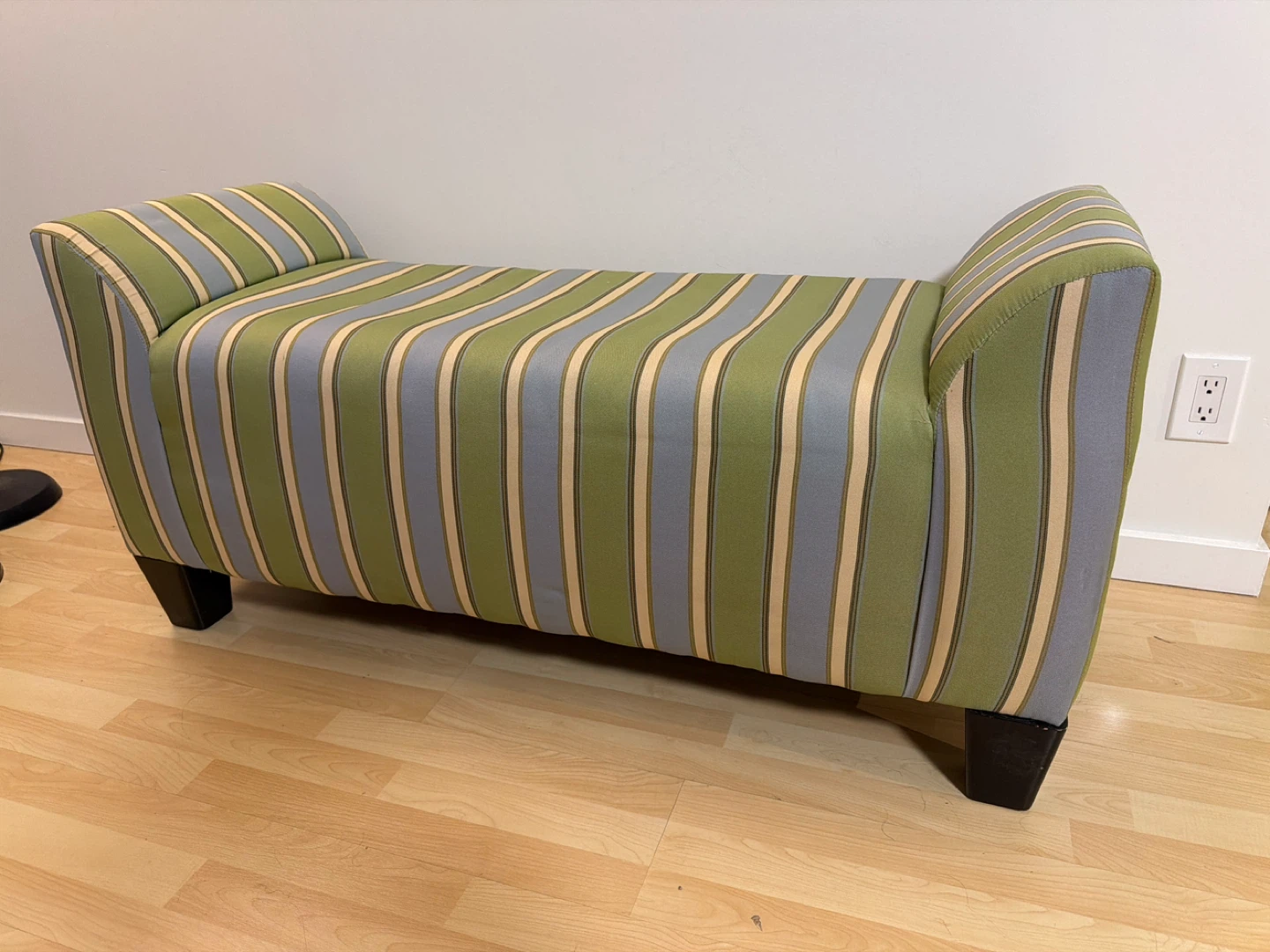 Striped Upholstered Bench - photo 2