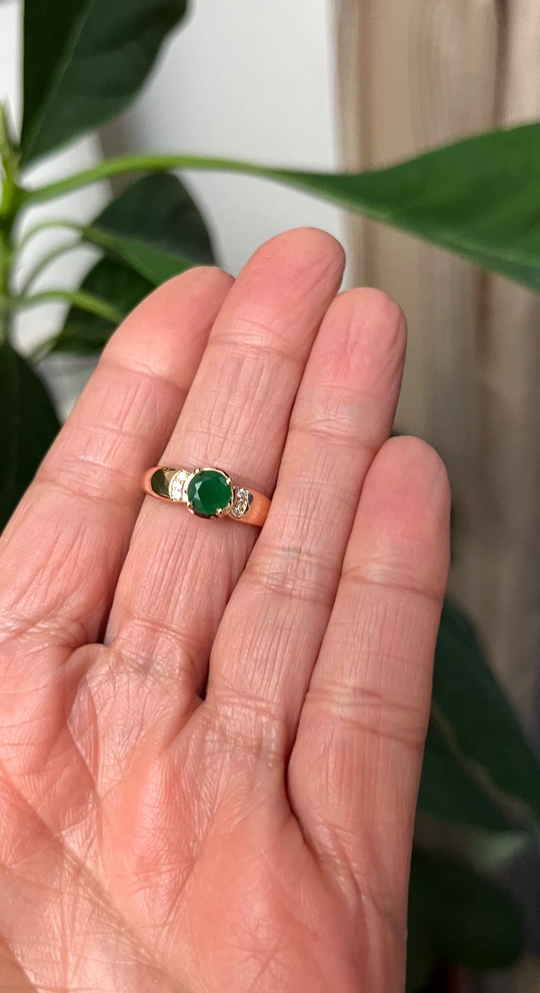 Gold plated Emerald inspired Ring - photo 3
