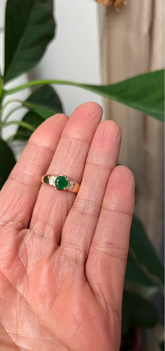 Gold plated Emerald inspired Ring