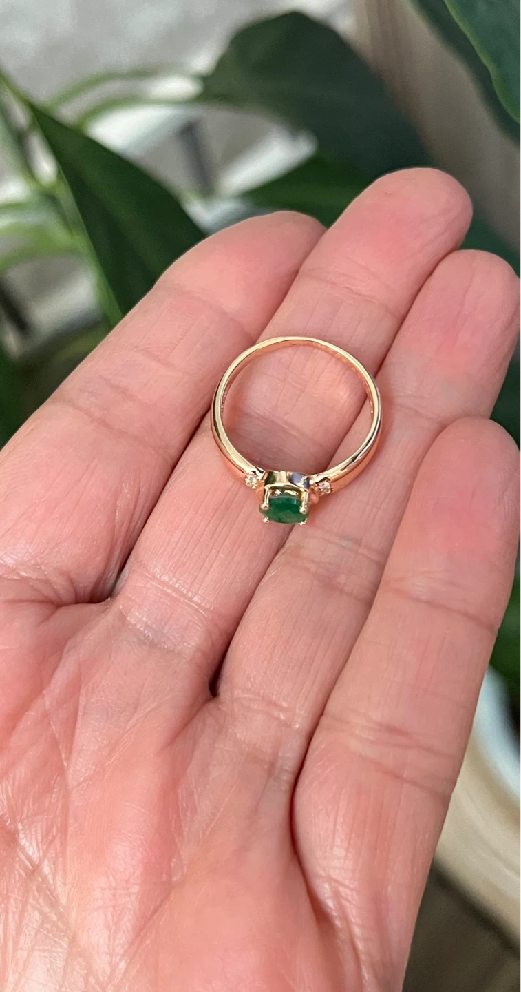 Gold plated Emerald inspired Ring - photo 2