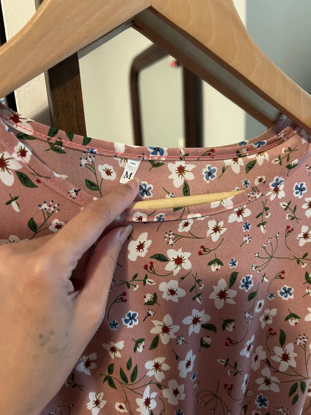 Floral Print Maxi Dress - Pink, Size M - photo 3