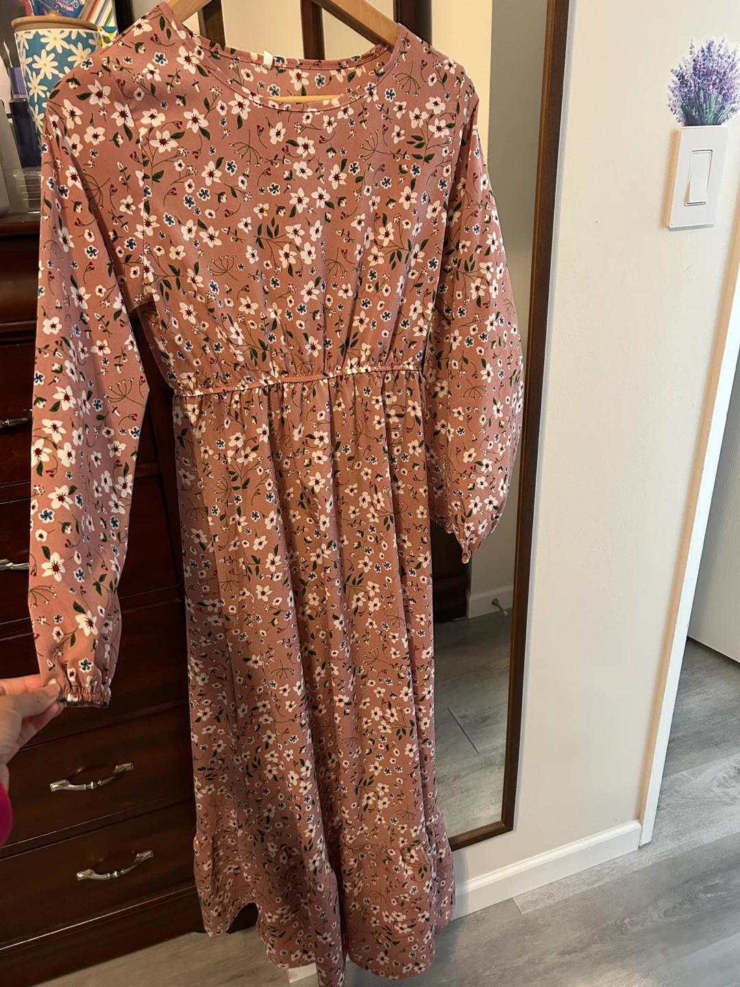 Floral Print Maxi Dress - Pink, Size M