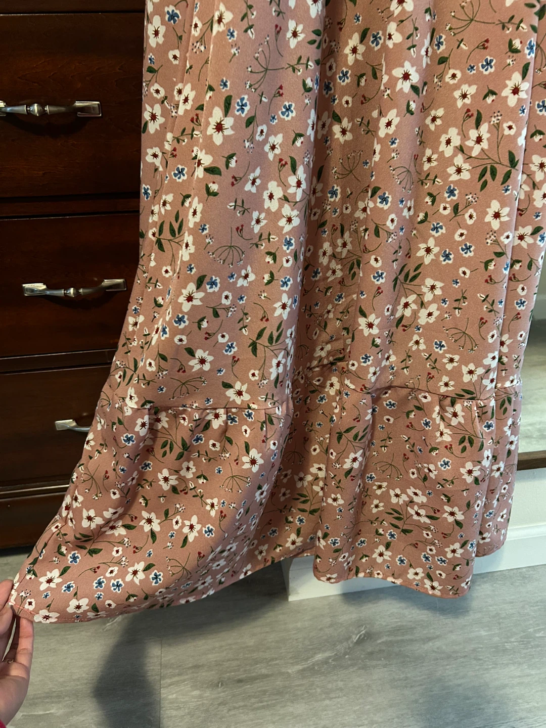 Floral Print Maxi Dress - Pink, Size M - photo 2