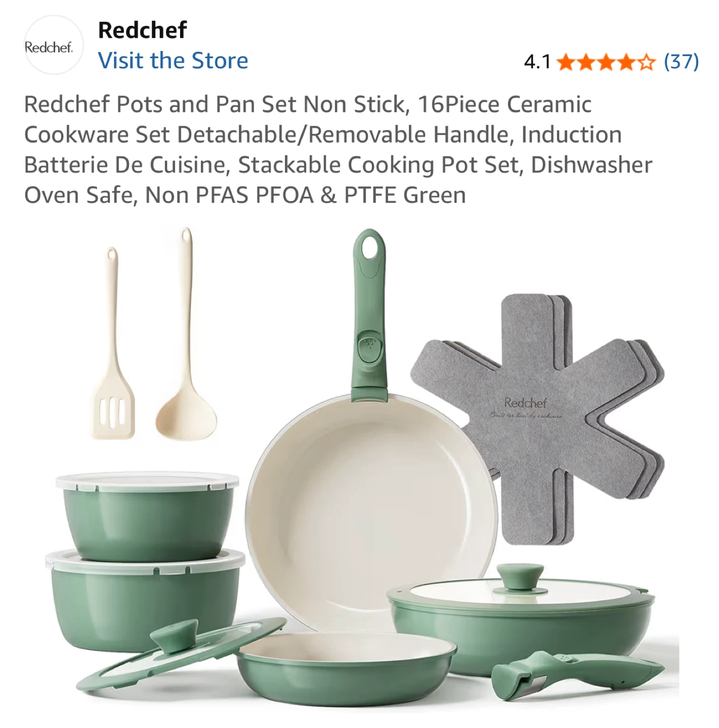 Redchef 16-Piece Ceramic Cookware Set