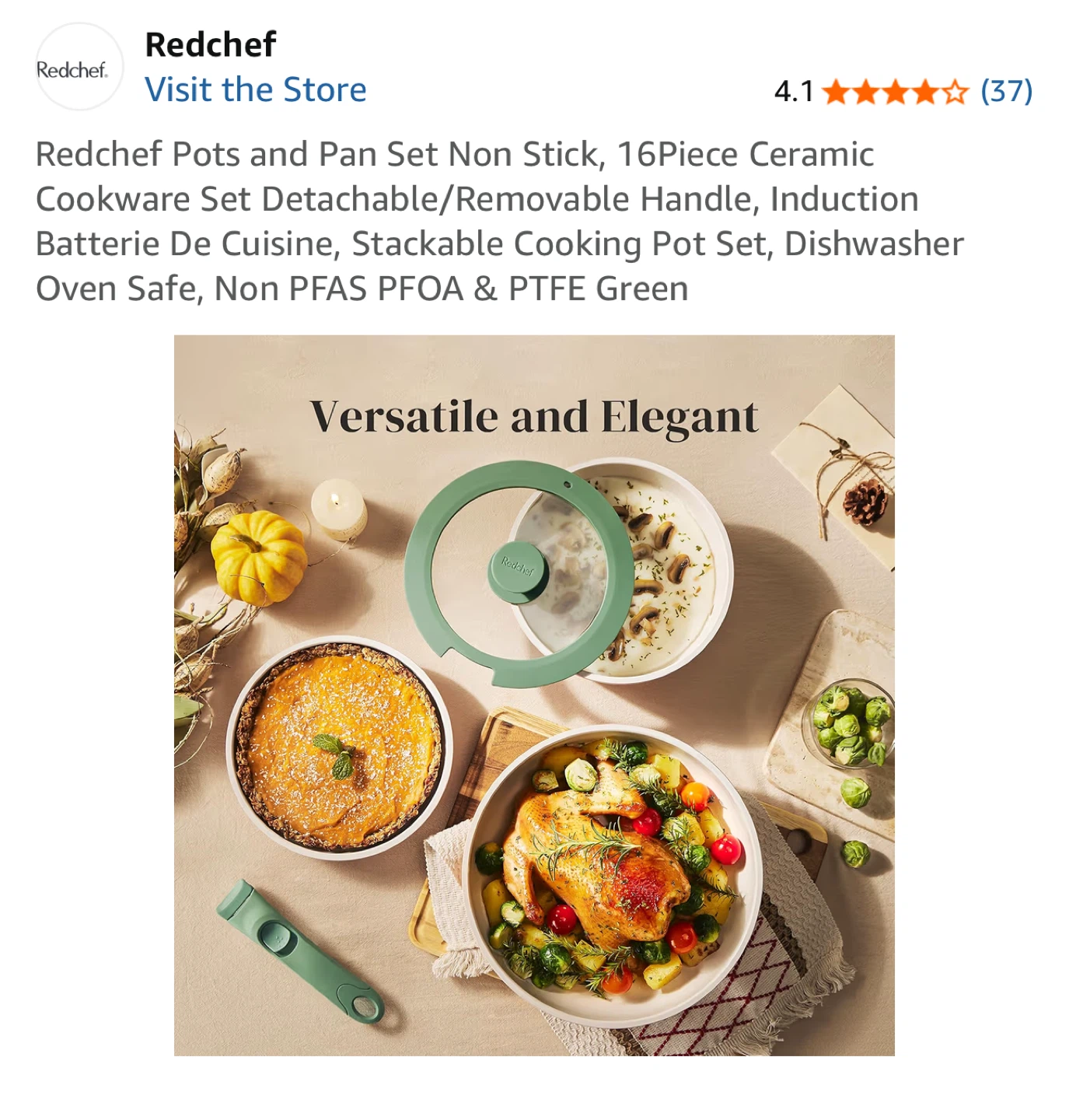 Redchef 16-Piece Ceramic Cookware Set - photo 2