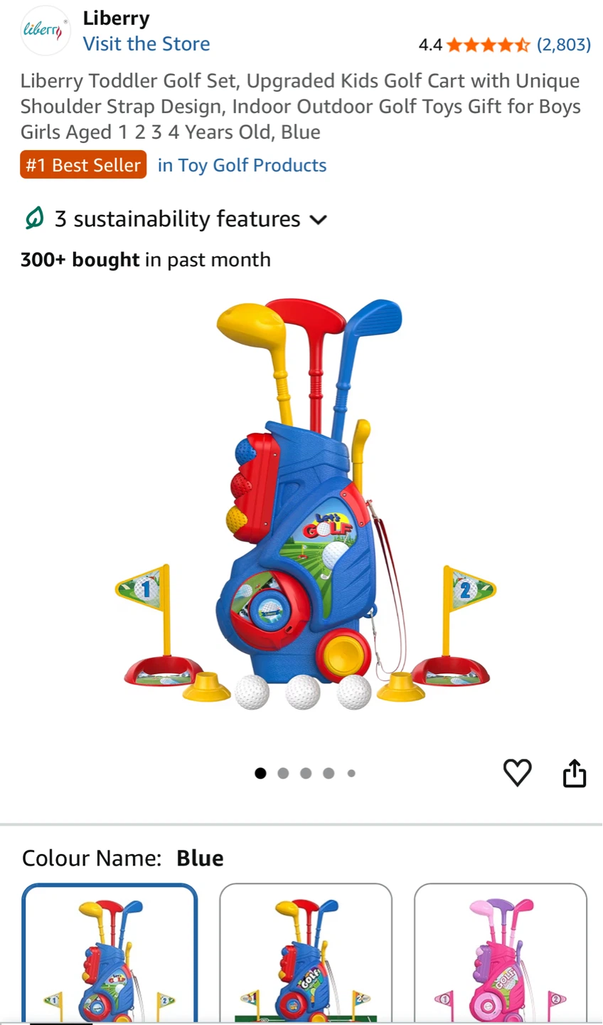 Liberry Toddler Golf Set Blue