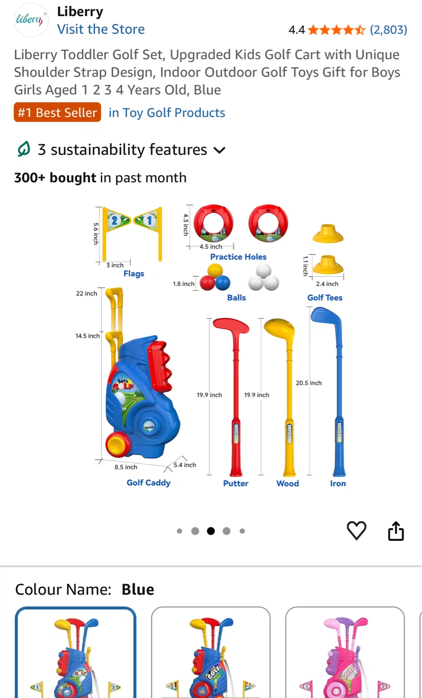 Liberry Toddler Golf Set Blue - photo 2