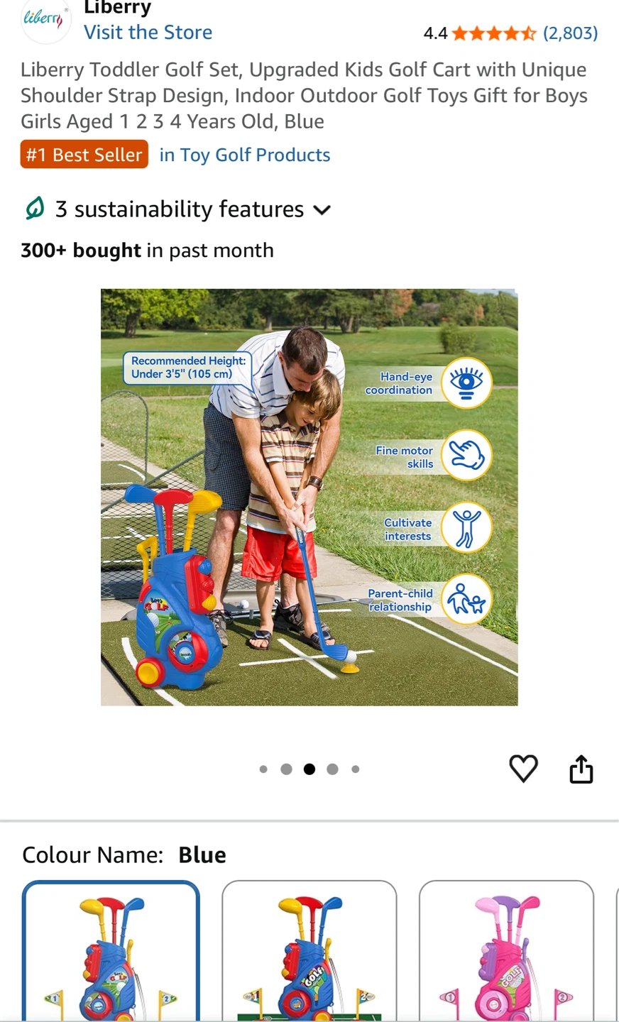 Liberry Toddler Golf Set Blue - photo 3