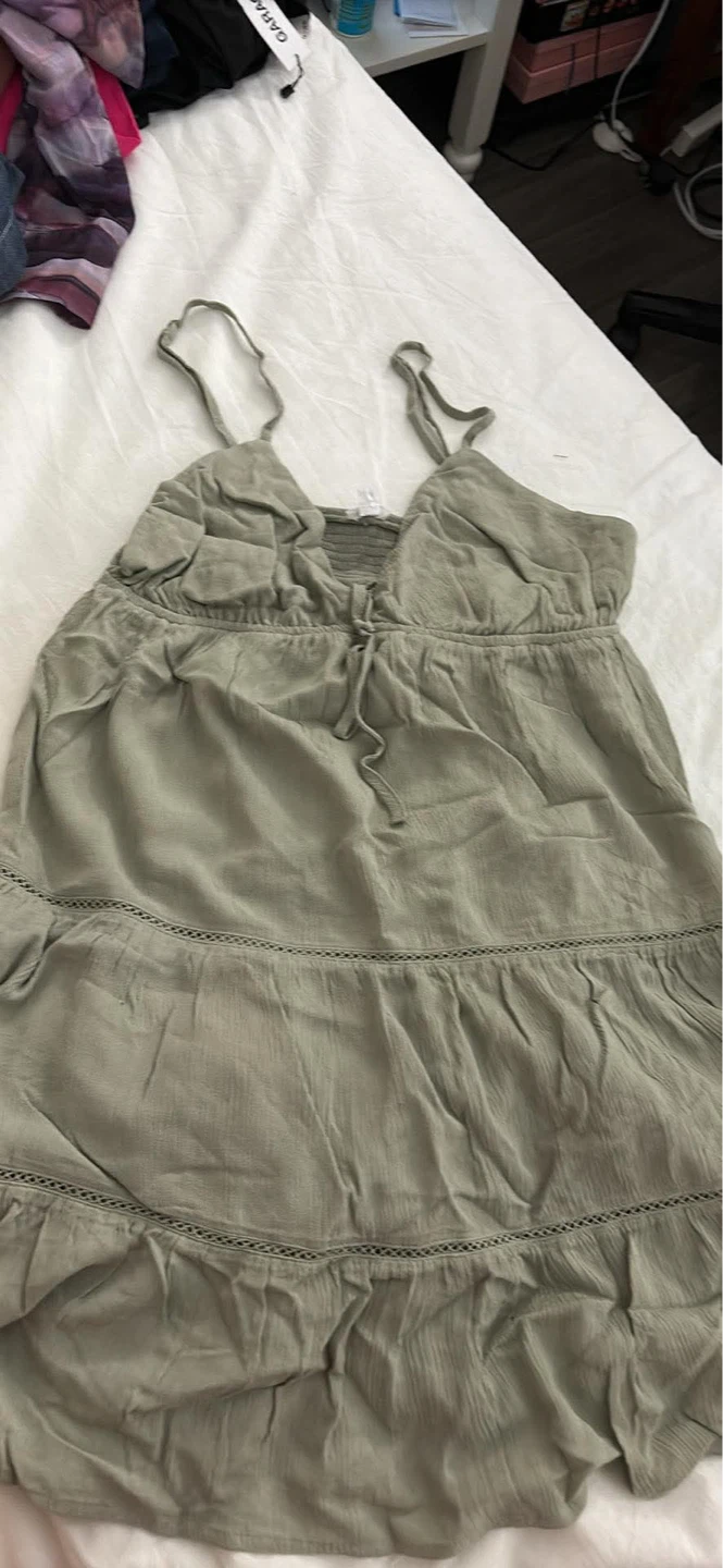 Garage Green Tiered Sundress