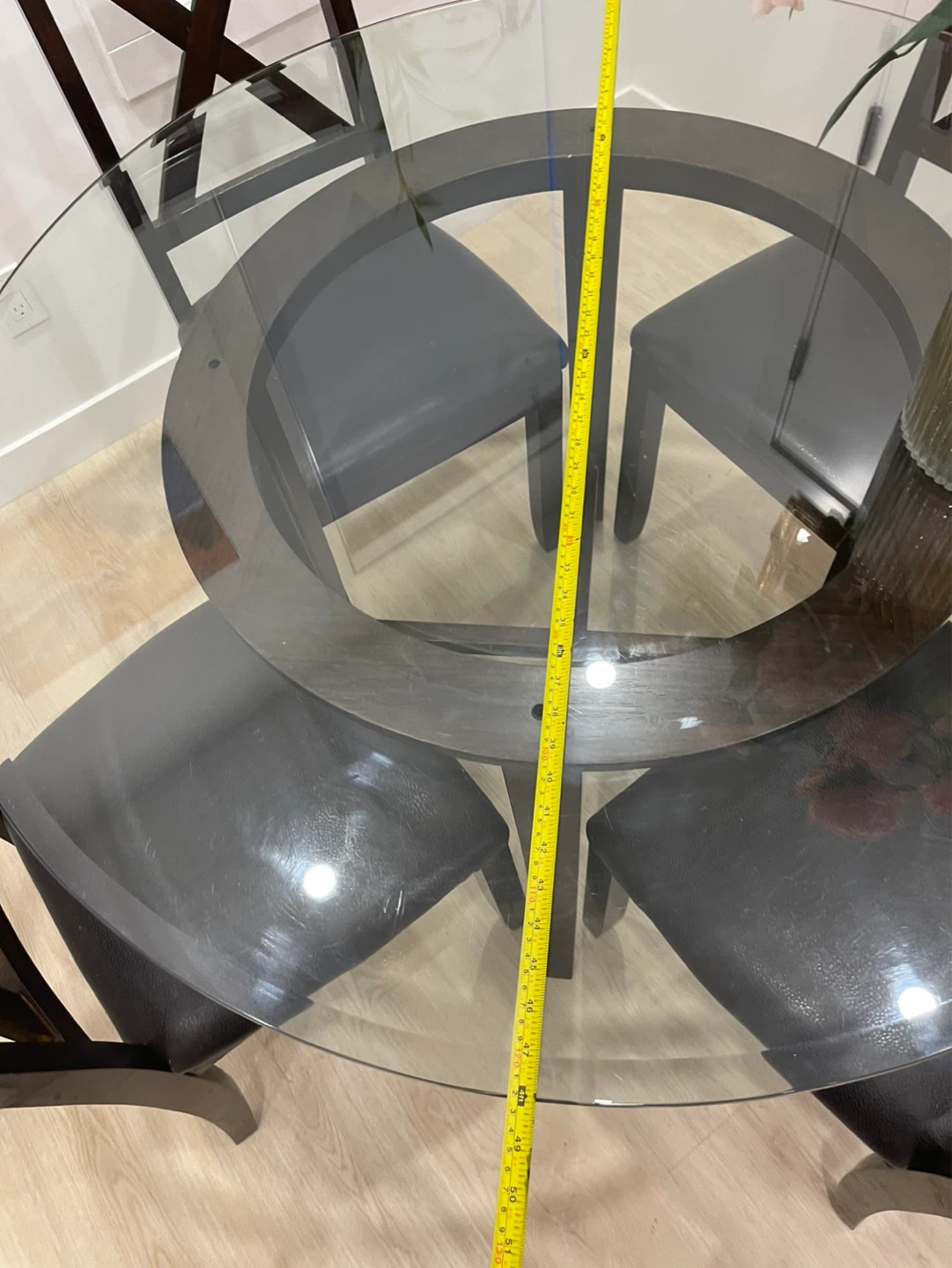 Round Glass Dining Table with 4 Chairs - photo 5