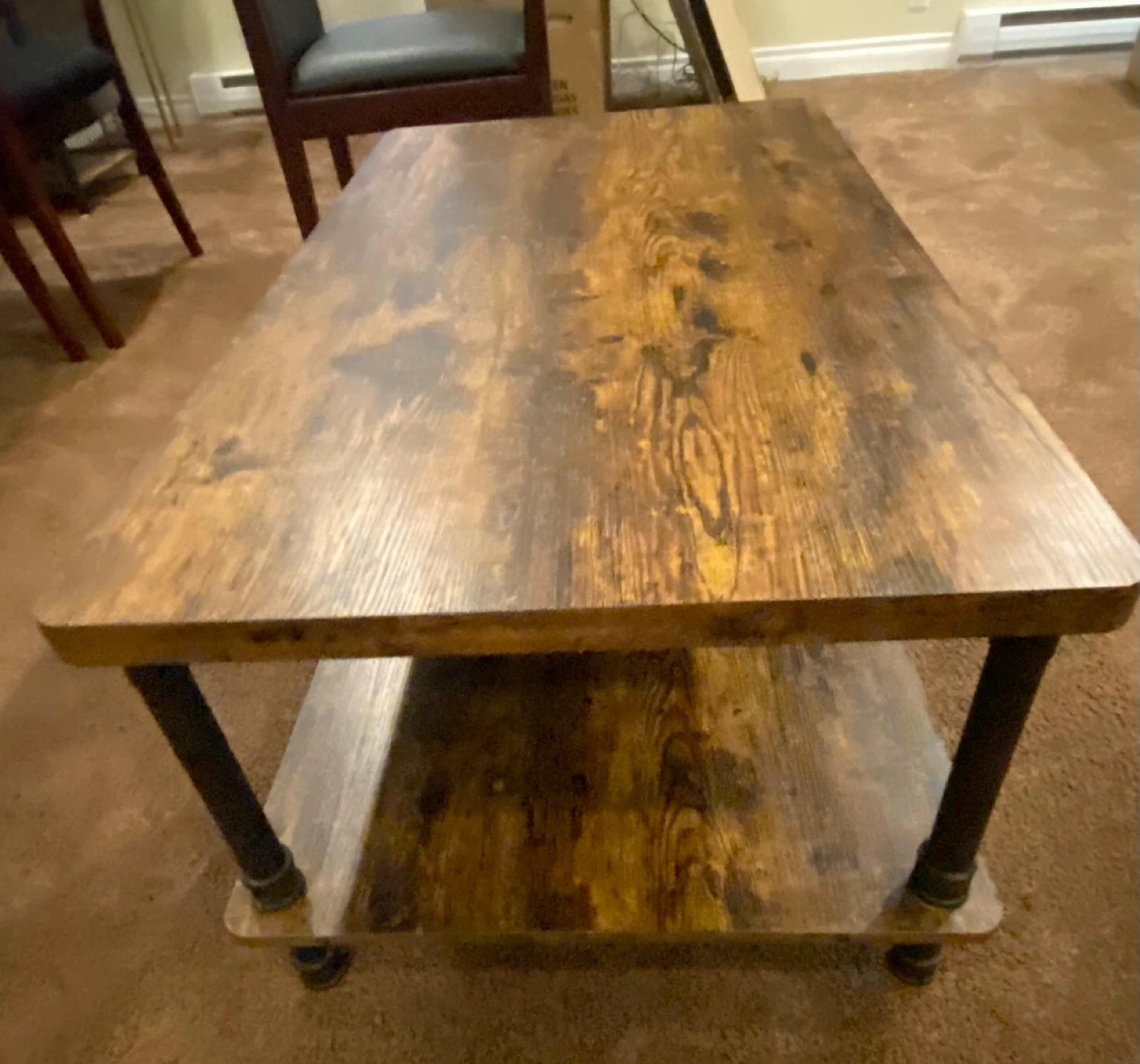 Rustic Wood Coffee Table with Lower Shelf - photo 3
