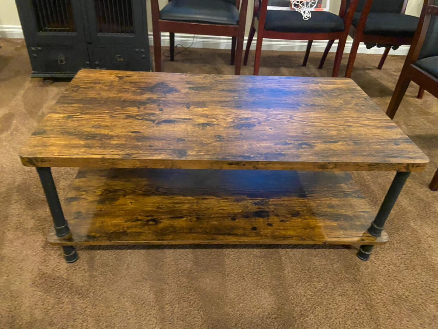 Rustic Wood Coffee Table with Lower Shelf - photo 4
