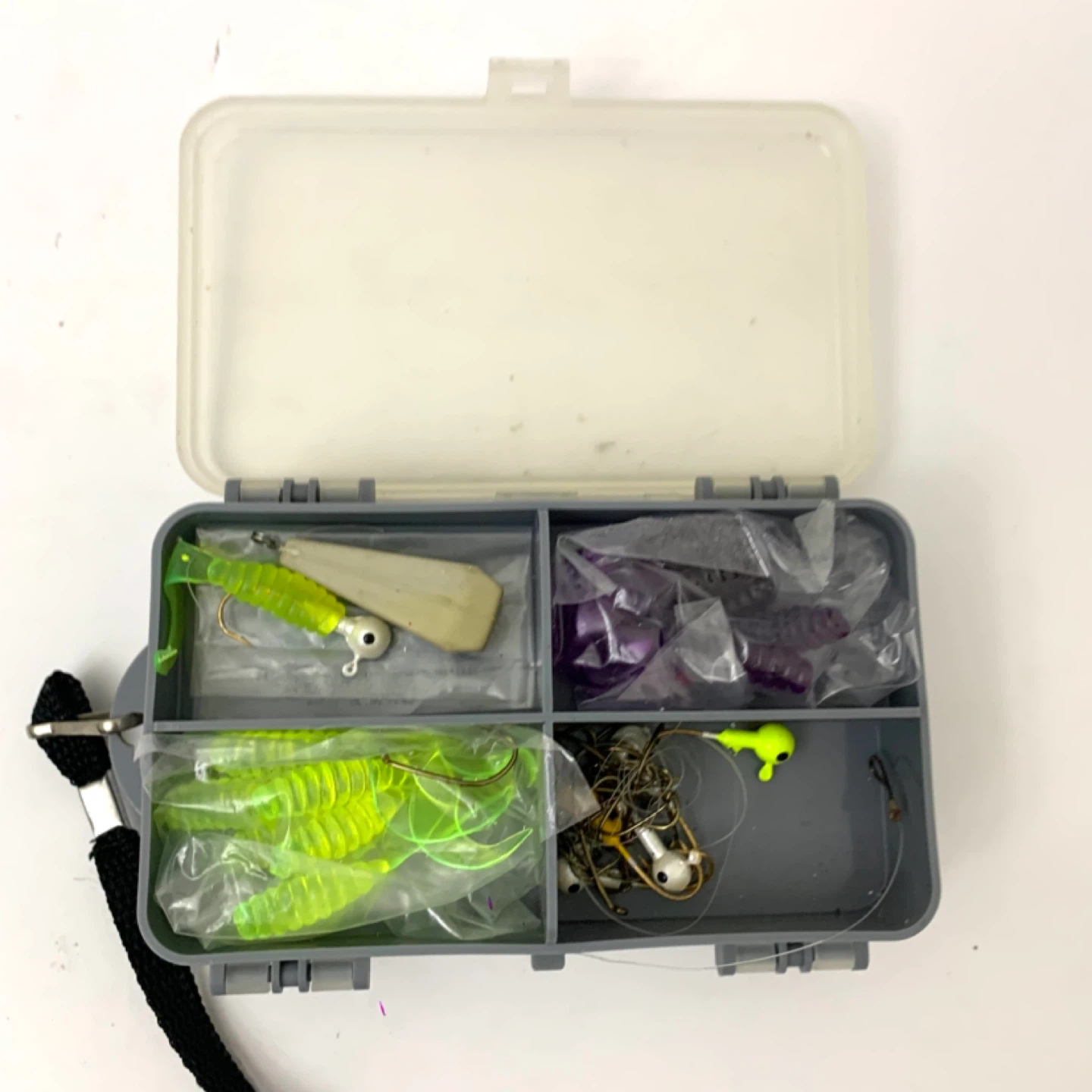 Fishing Tackle Box Lures Hooks Weights Kit Starter Set Outdoor