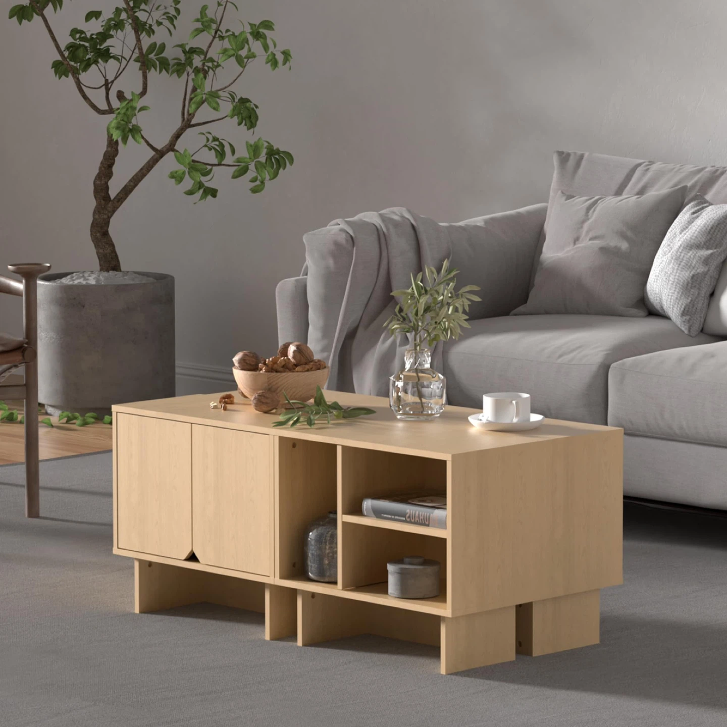 Modular TV Stand, Modern 4pcs Storage Sideboards, Nightstand - photo 3