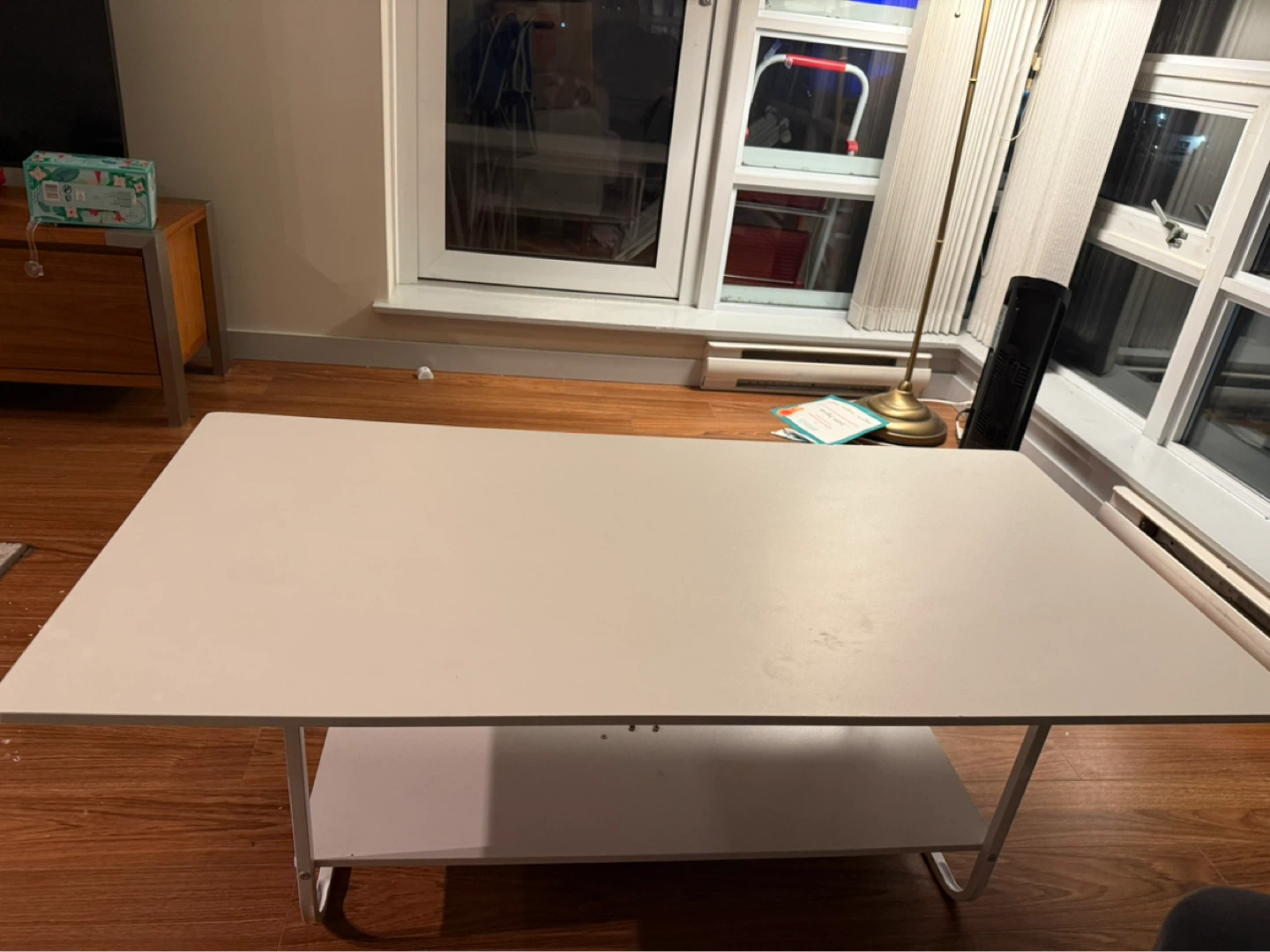 White coffee Table with Shelf