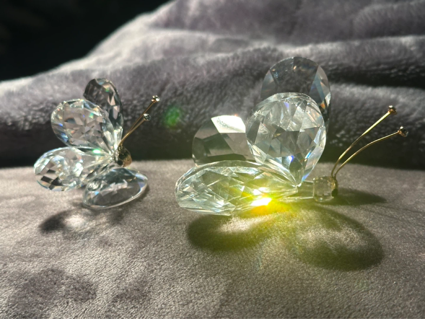 Pair of Swarovski crystal butterflies