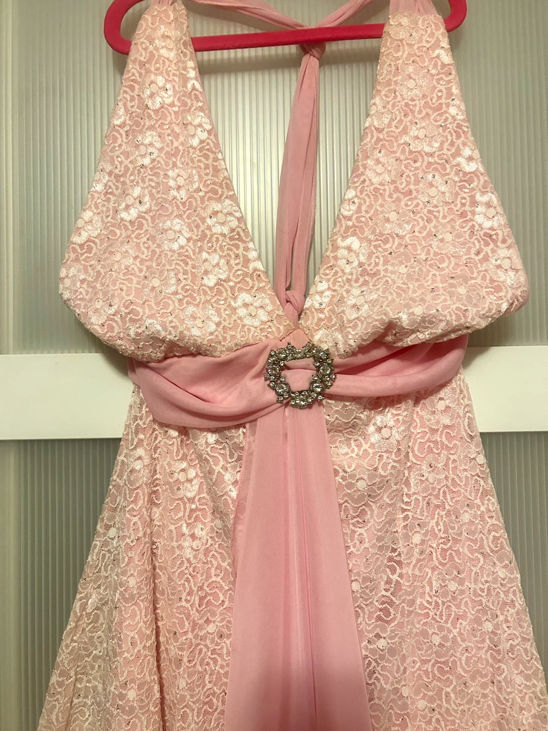 Vintage Pink Halter-Neck Dress - photo 2