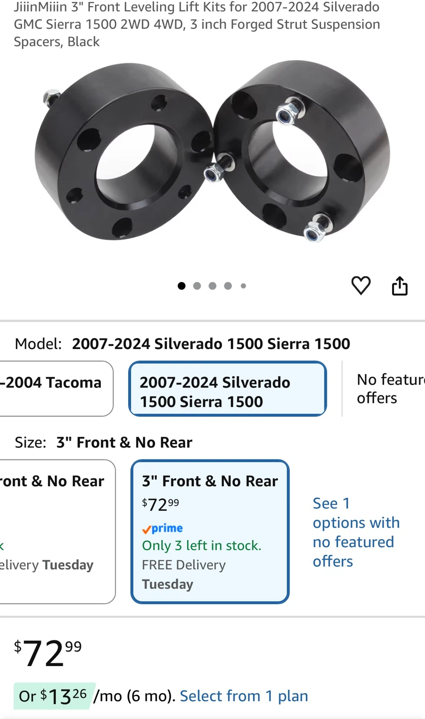 JiiinMiiin Front Leveling Lift Kit for Silverado Sierra 1500