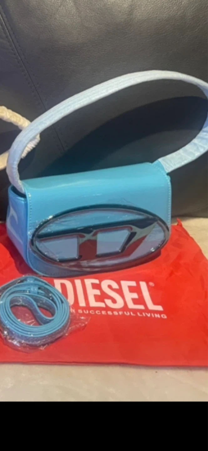 Diesel Baby Blue Patent Shoulder Bag