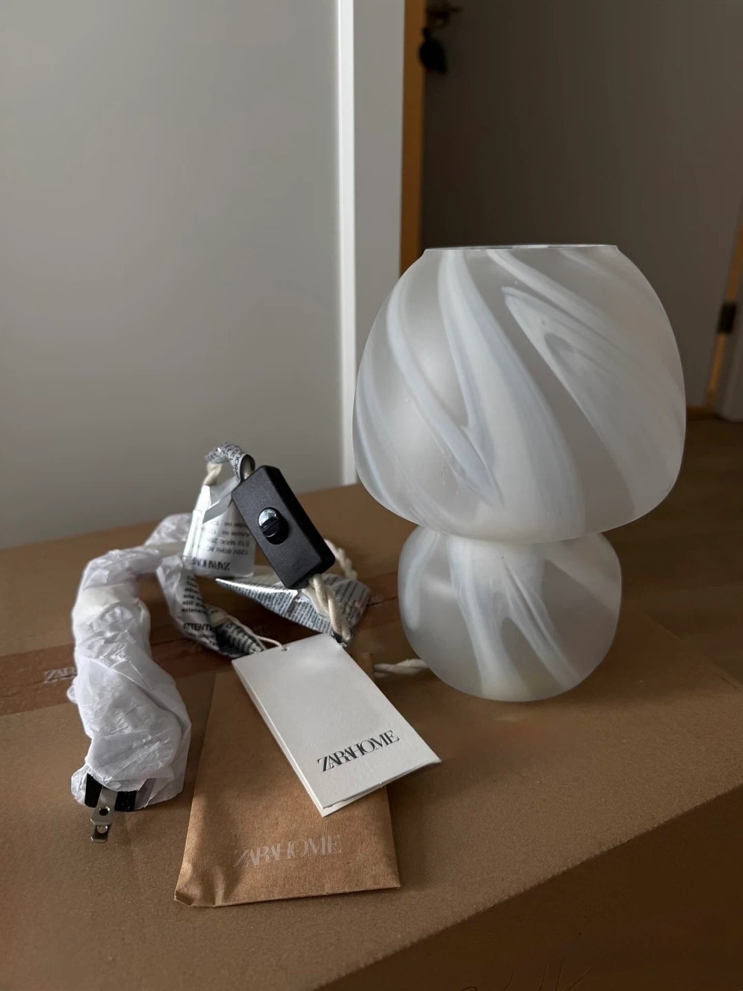 💡 Brand New Zara Home Glass Mushroom Table Lamp - photo 2