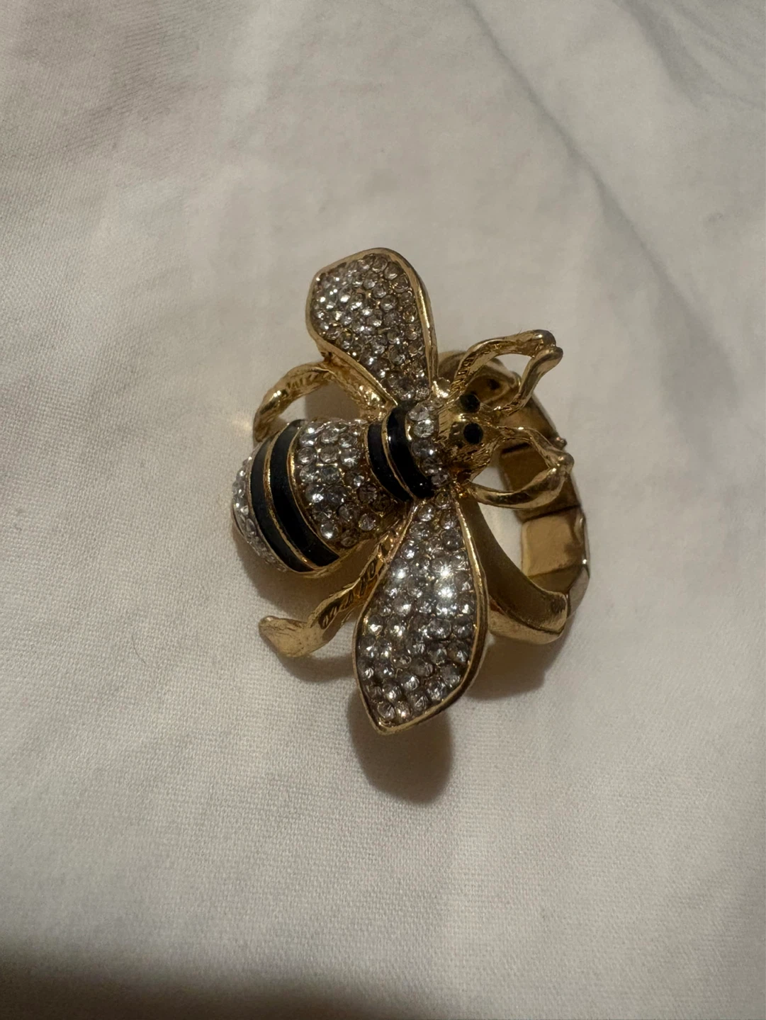 Gold Tone Bee Ring with Rhinestones - - photo 3