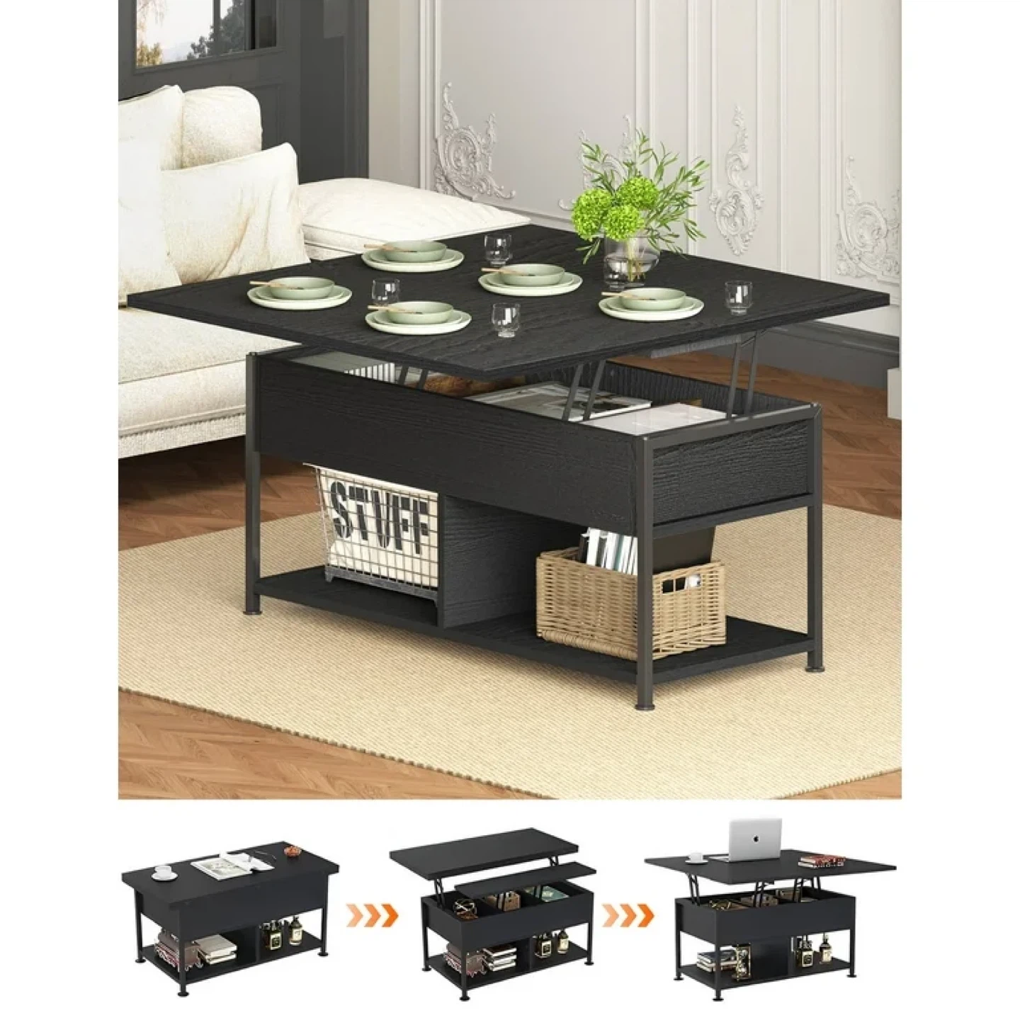 Bla Brenae Lift Top Coffee Table w/ Storage by Latitude Run - photo 4