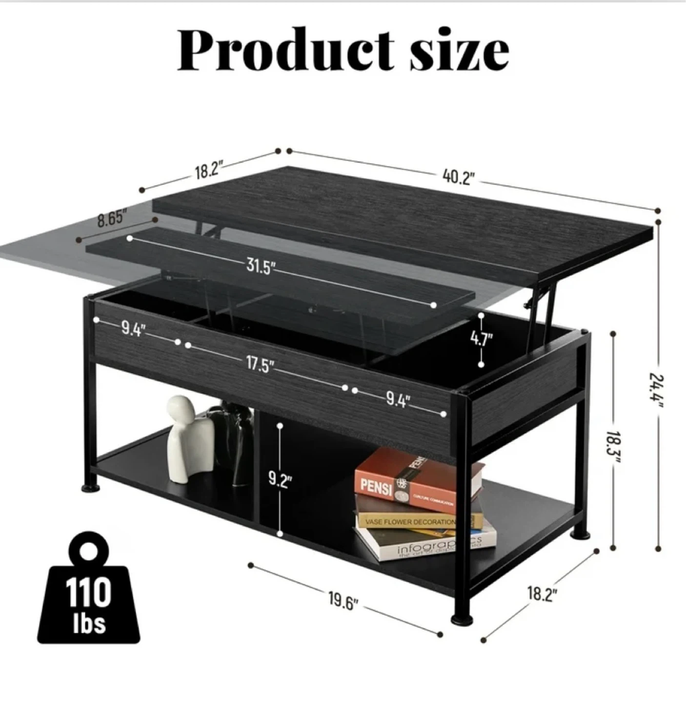 Bla Brenae Lift Top Coffee Table w/ Storage by Latitude Run - photo 3