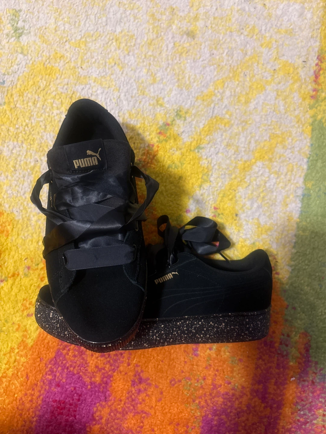 Black Suede Platform Sneakers