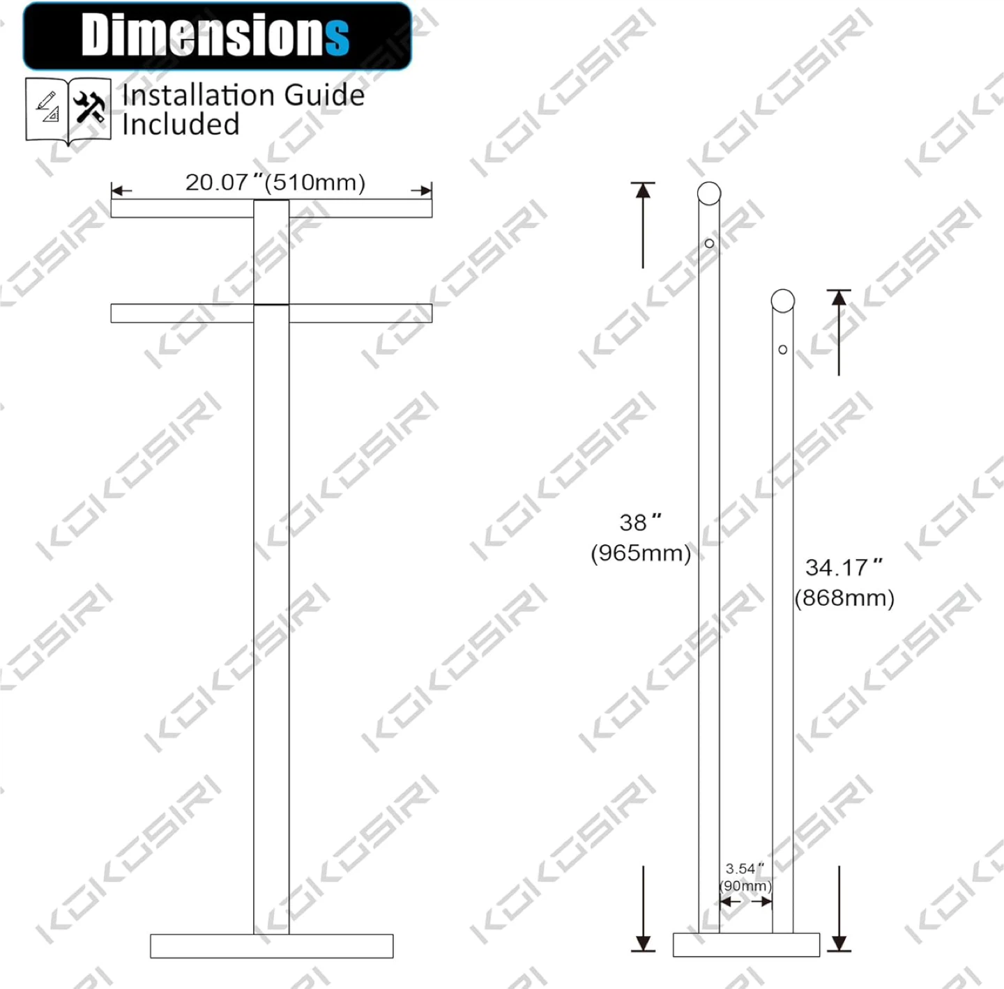 KOKOSIRI Free Standing Towel Rack - 2 Tier - BNIB - photo 2