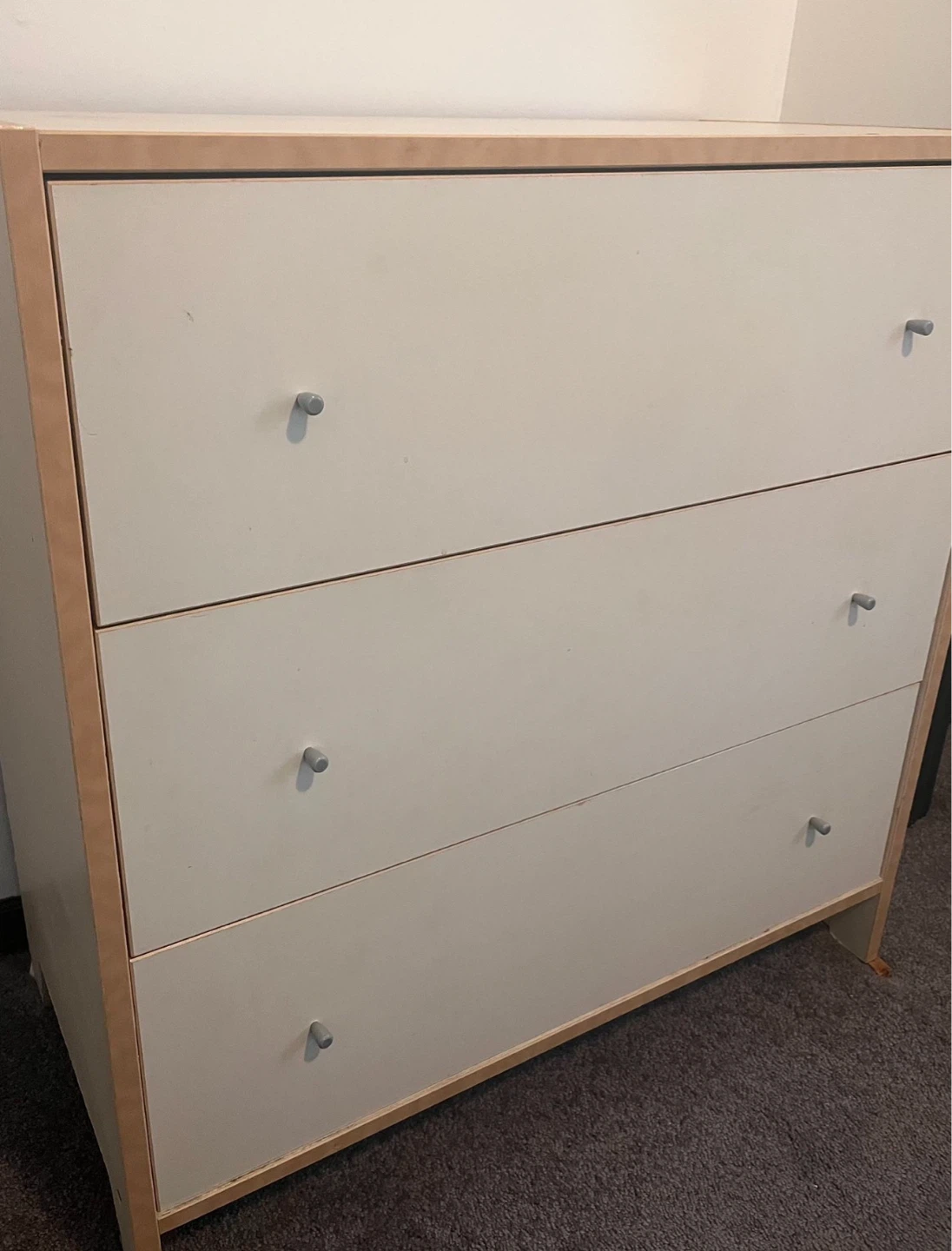 White Bedroom Dresser 3 Drawer - photo 2