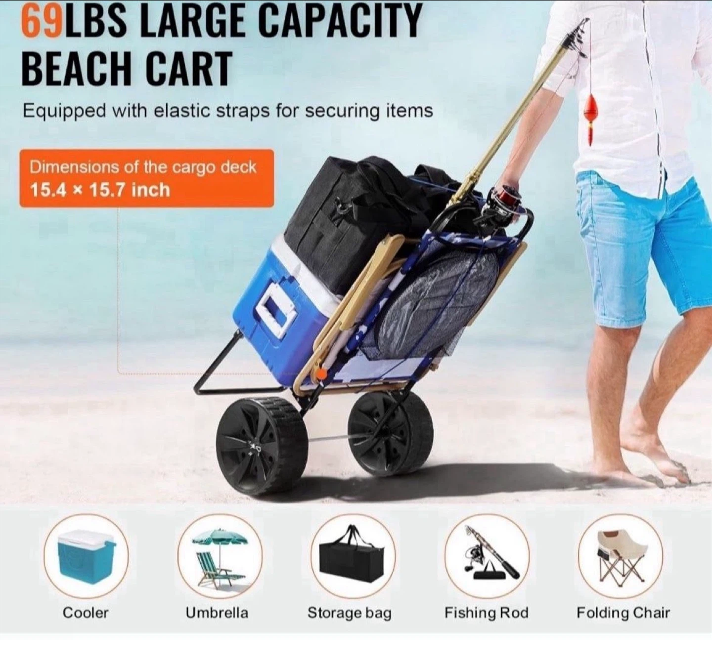 Beach Dolly with Big Wheels