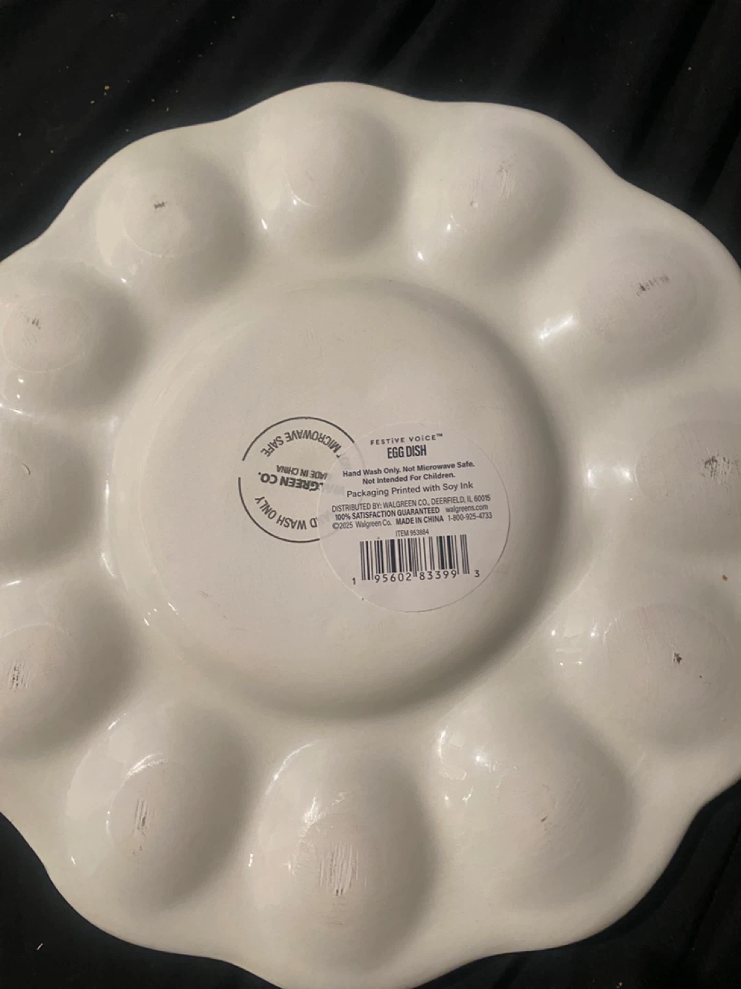 Festive Egg Dish New With Tags Ceramic - photo 2