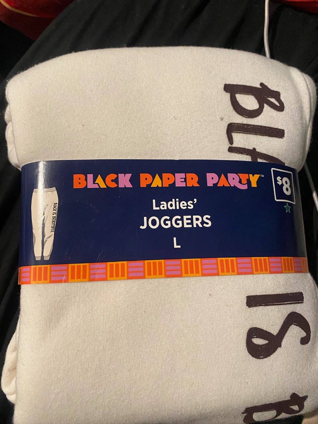 Black Paper Party Ladies' Joggers - Size L