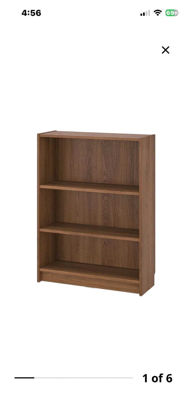 3-Shelf Bookcase - Walnut Finish